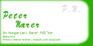 peter marer business card